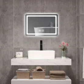ZUN 15 in. H LED Single Vanity Mirror in Polished Crystal Vanity LED Mirror for W2026P203528