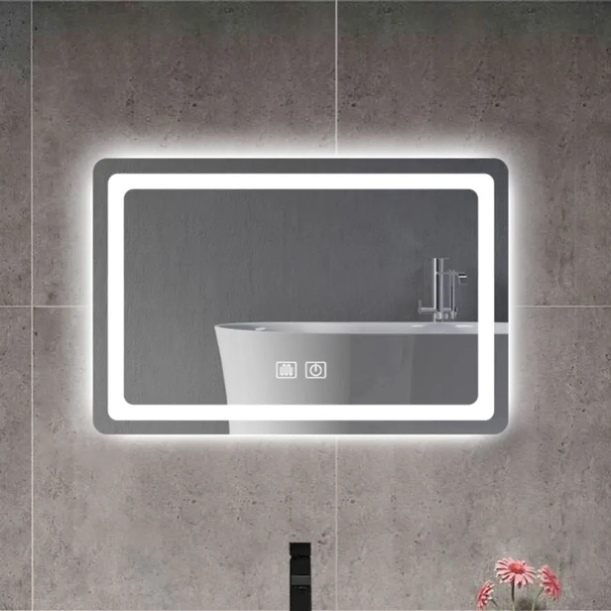 ZUN 15 in. H LED Single Vanity Mirror in Polished Crystal Vanity LED Mirror for W2026P203528