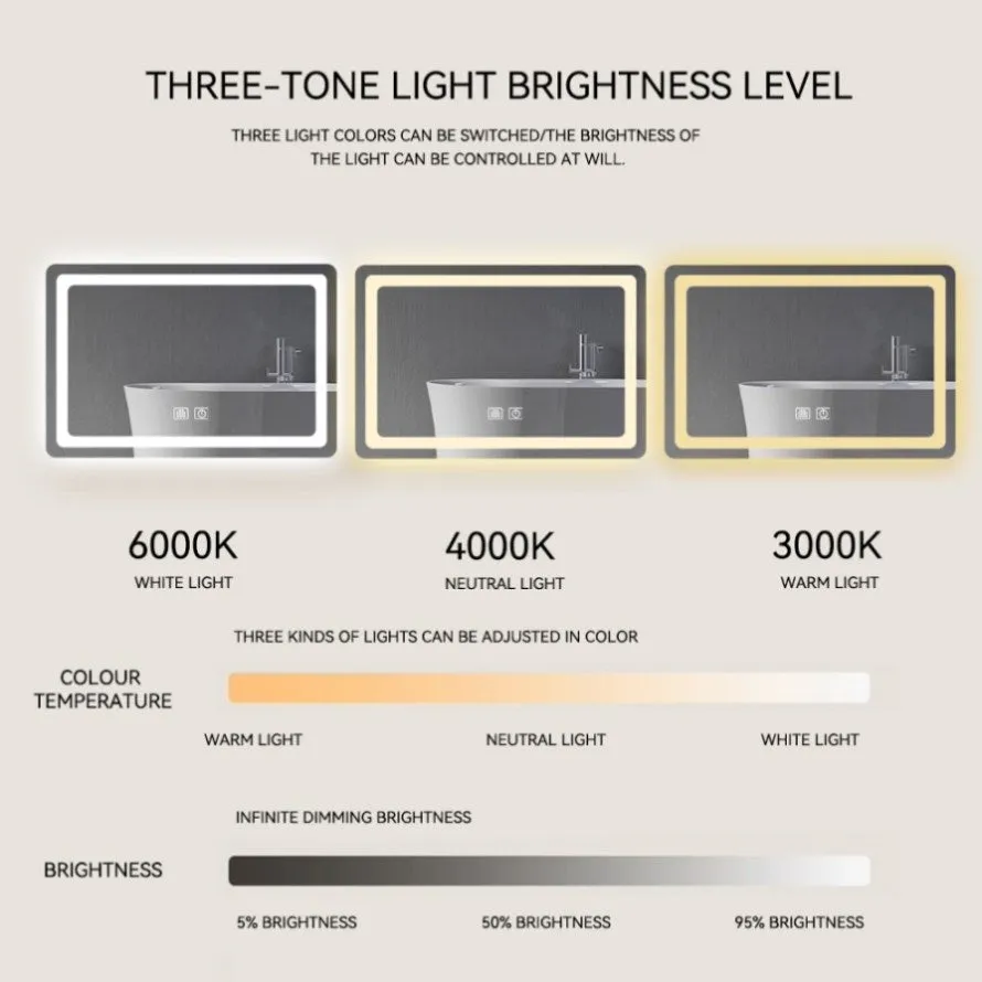 ZUN 15 in. H LED Single Vanity Mirror in Polished Crystal Vanity LED Mirror for W2026P203528